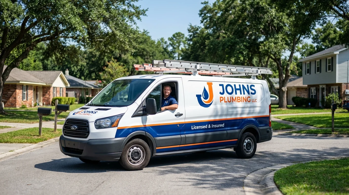 Johns Plumbing LLC service van in Harriman, NY