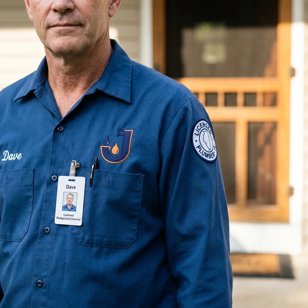 Licensed plumber showing ID badge in Harriman, NY