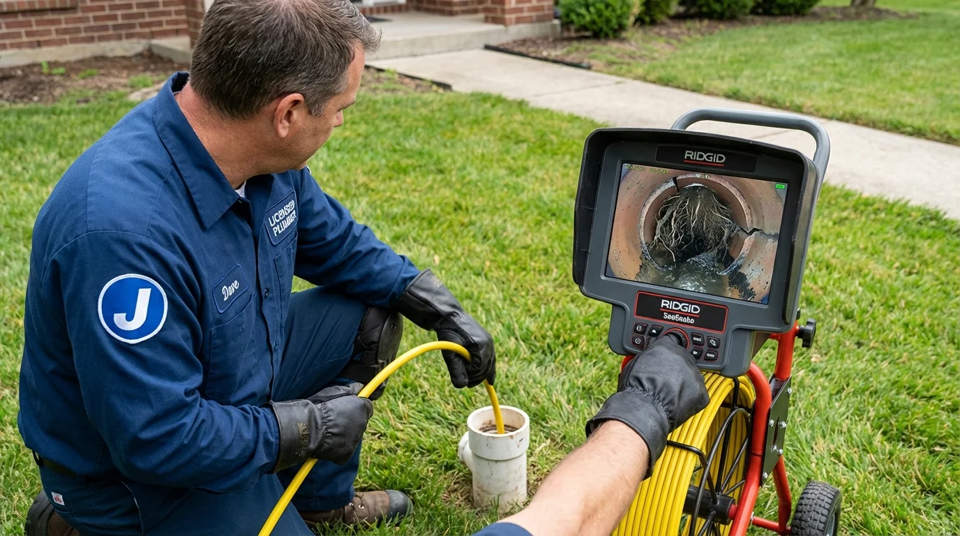Sewer camera inspection being performed by Johns Plumbing LLC in Harriman